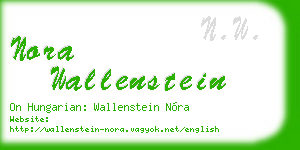 nora wallenstein business card